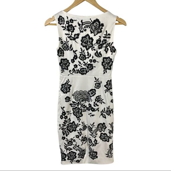NWT Coast UK White and Black Floral Sheath Dress UK 8/ US 4 - Picture 3 of 7